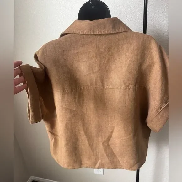 Banana Republic  Cruz Linen Utility Top Size Medium 100% Linen - Picture 6 of 12